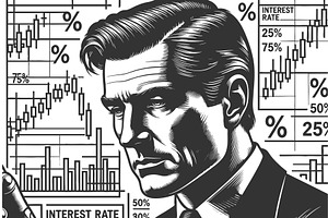 economist analyzing interest rate, a Person Illustration by AlexArt