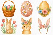 Watercolor Easter Spring Clipart PNG, an Illustration by Craft Nest (Thumbnail 8 of 8)