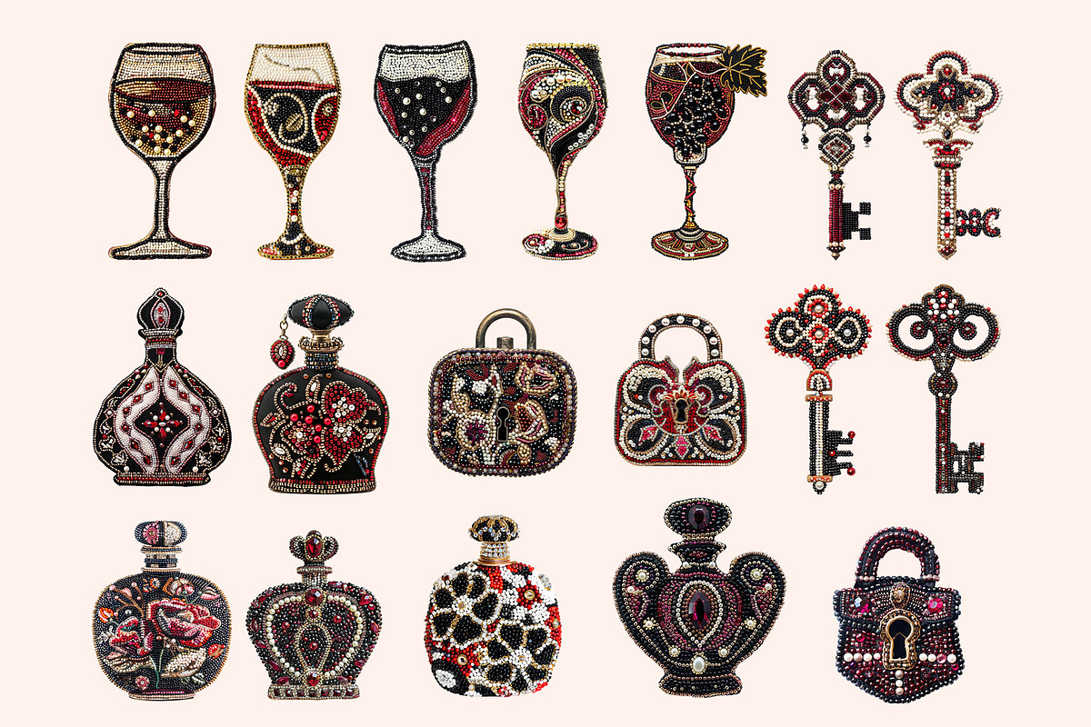 Love Beaded Embroidery Clipart Set, an Object Graphic by Olha Kostiuk (Photo 4 of 10)