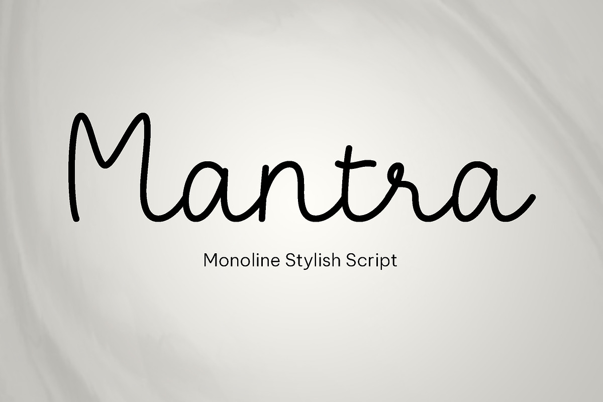 Mantra - lines stylish script font, a Script Font by Fontcastle (Photo 1 of 5)