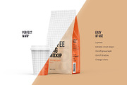 Coffee Pouch Half Side & Cup Mockup, a Cups & Container Mockup by easymock (Thumbnail 3 of 8)