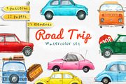 Road trip watercolor set, an Illustration by Nastilustra (Thumbnail 1 of 7)