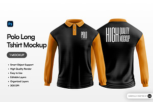 Polo Long Tshirt Mockup, a Shirt Mockup by SLAB! Design