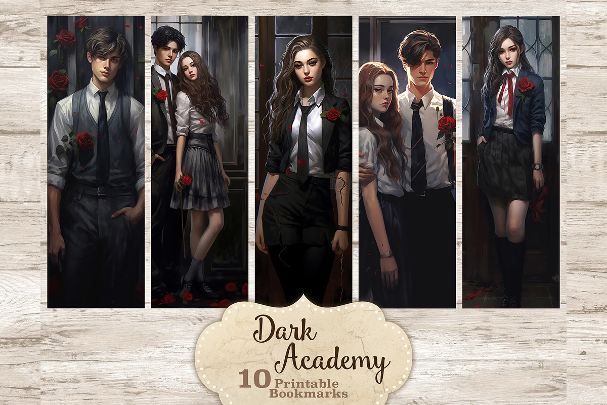 Dark Academy Bookmarks | Ephemera, a Person Illustration by GlamArtZhanna (Photo 2 of 3)