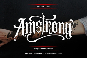 Amstrong Typeface, a Blackletter Font by Rvq Type Foundry