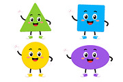 Cute geometric shape characters set, an Object Illustration by ZinetroN (Thumbnail 3 of 3)