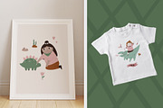 Cute Girl Explorers & Funny Dinos, an Illustration by danceyourlife (Thumbnail 9 of 11)