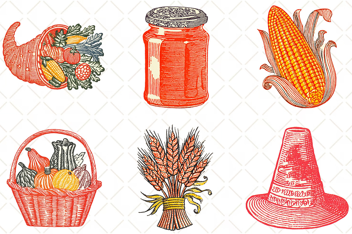 Hand Drawn Thanksgiving Clipart PNG, an Illustration by Black Bird Studio (Photo 4 of 6)