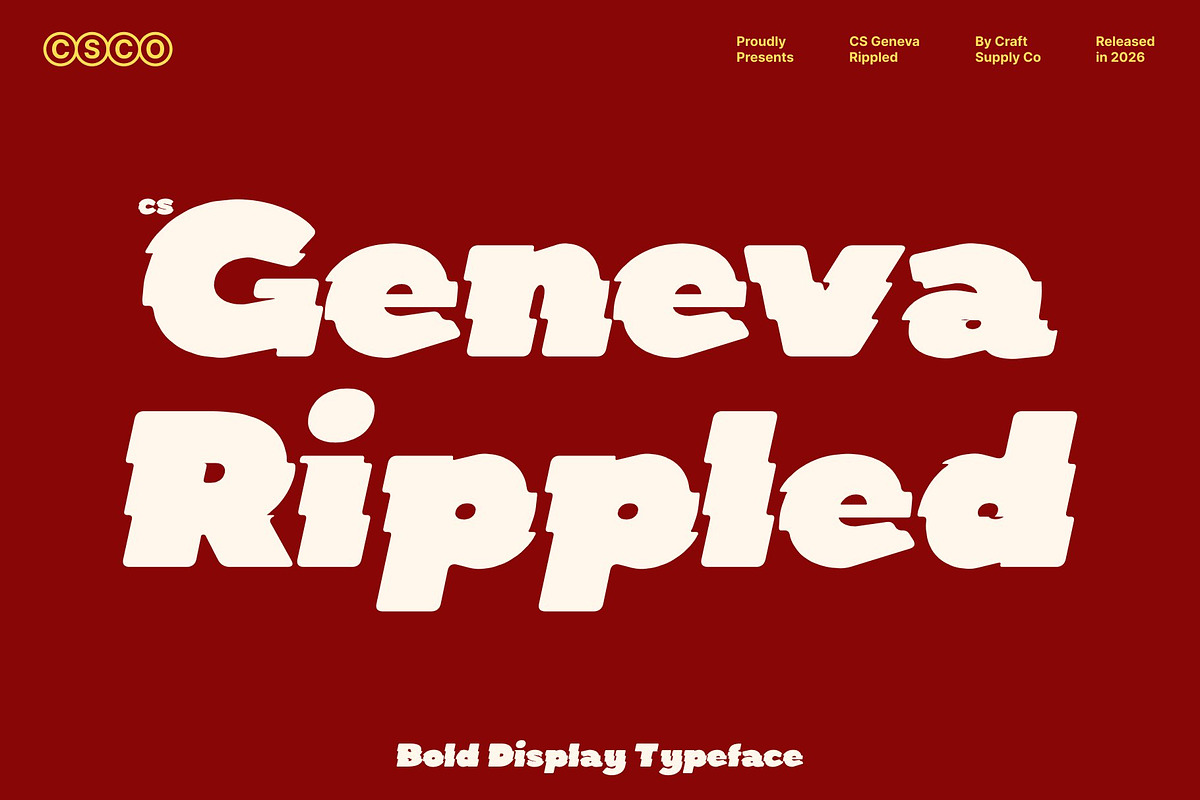 CS Geneva Rippled, a Sans Serif Font by Craft Supply Co. (Photo 1 of 8)