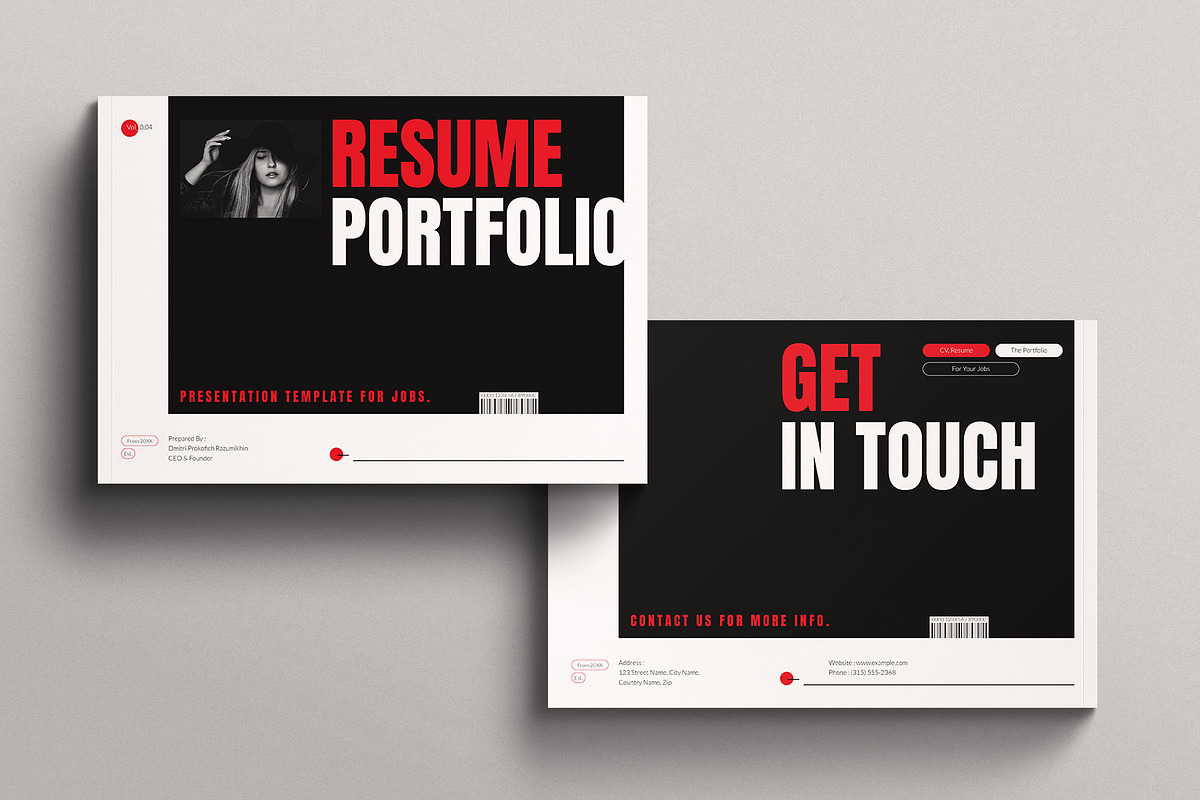 Resume/CV Portfolio Layout Template, a Resume Template by E-Type (Photo 6 of 6)