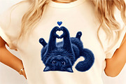Cute Purple Cat Heart Paws Love, a Seasonal Illustration by designcity5 (Thumbnail 4 of 4)