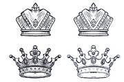 Set of Hand Drawn Crowns, a Decorative Illustration by idimair (Thumbnail 2 of 2)