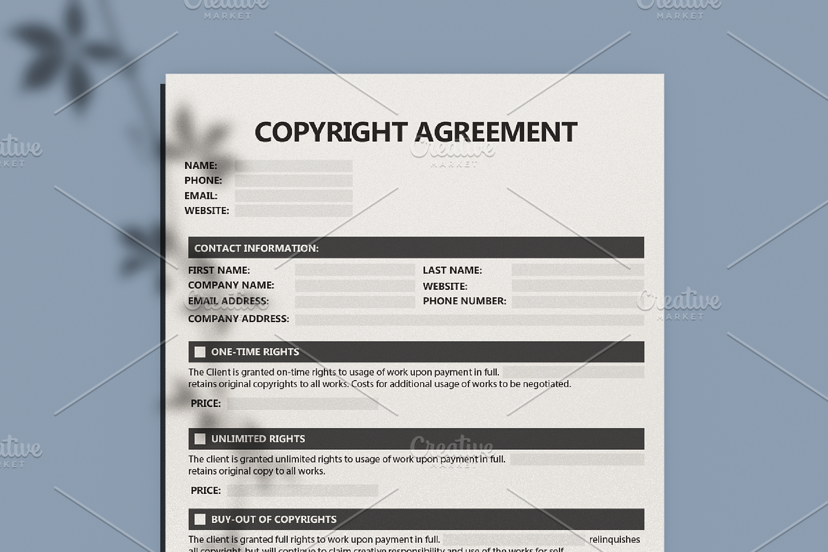 Copyright Agreement - Fillable PDF