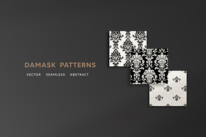 Seamless Damask Patterns.