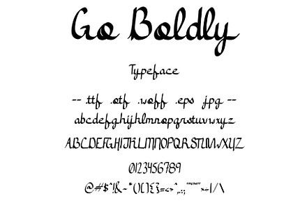 Font Go Boldly Bold Cursive Script