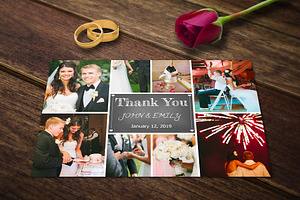 Wedding Thank You Card Template PSD