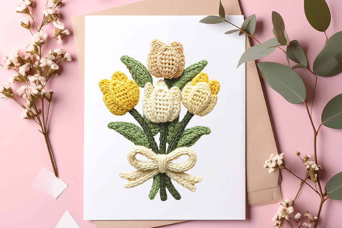 Crochet Flowers PNG Bundle, an Illustration by SinaCreation (Photo 8 of 9)