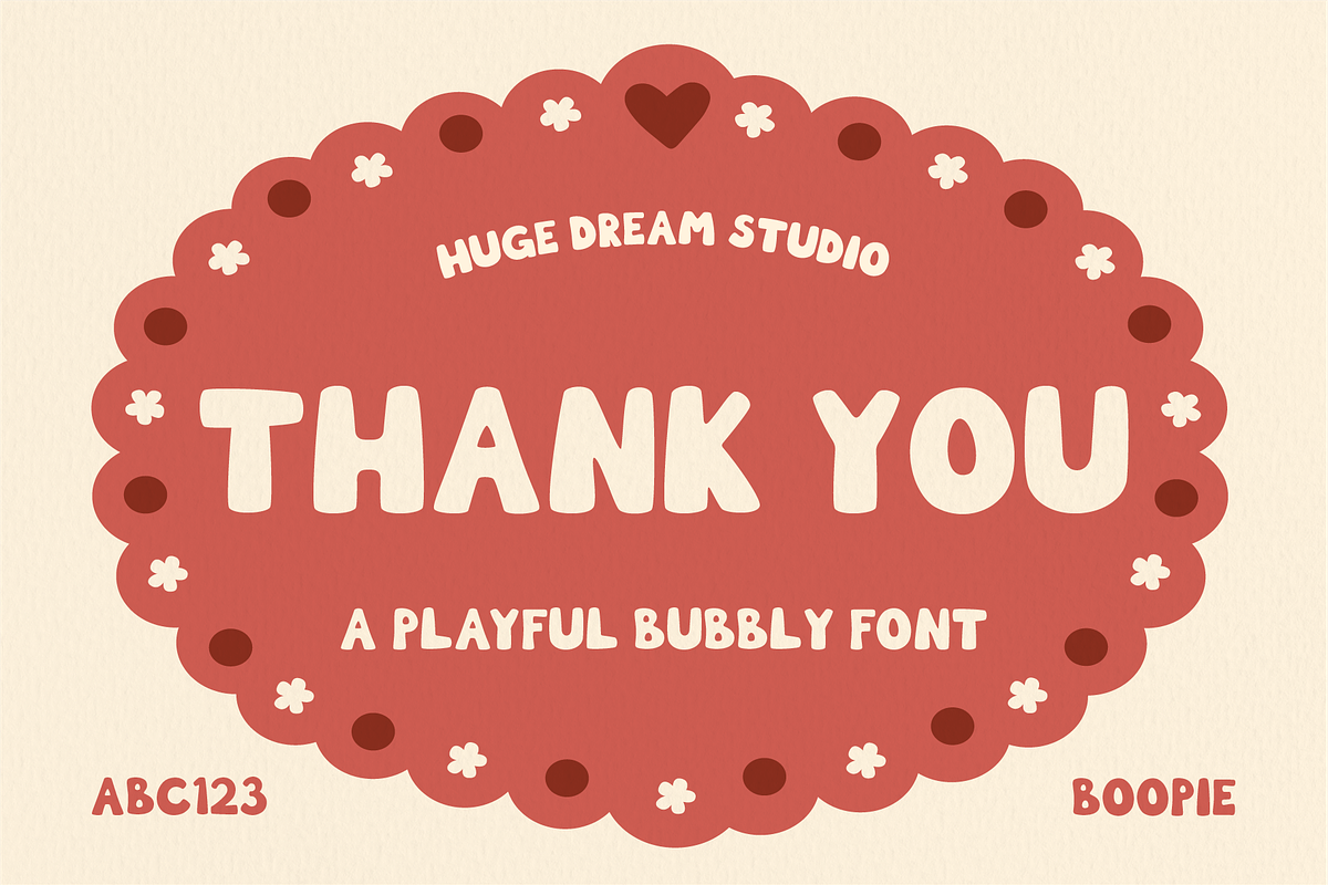 Boopie – Playful Bubbly Font, a Sans Serif Font by Huge Dream Studio (Photo 8 of 8)