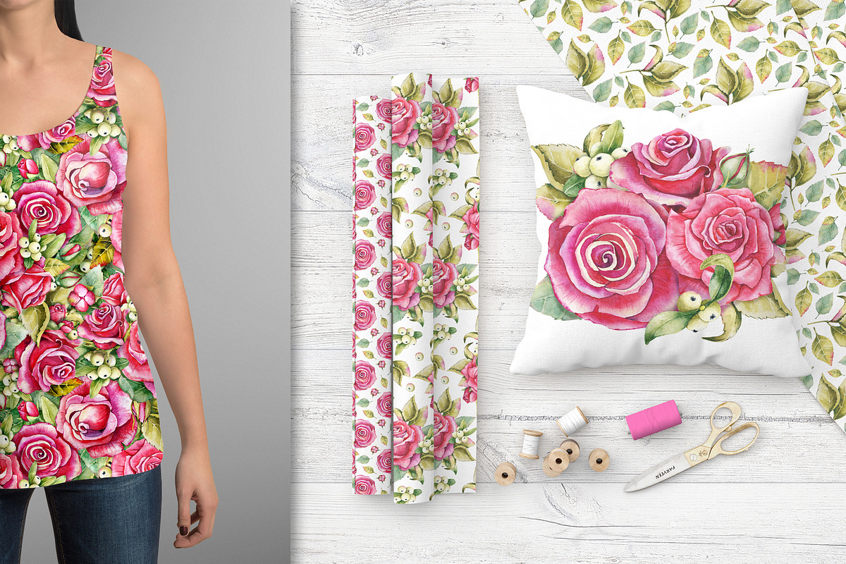 Red roses, floral watercolor set, an Illustration by Artmanata (Photo 10 of 16)