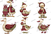 Christmas Goose Clipart, an Illustration by DreamArtGraphic (Thumbnail 3 of 5)