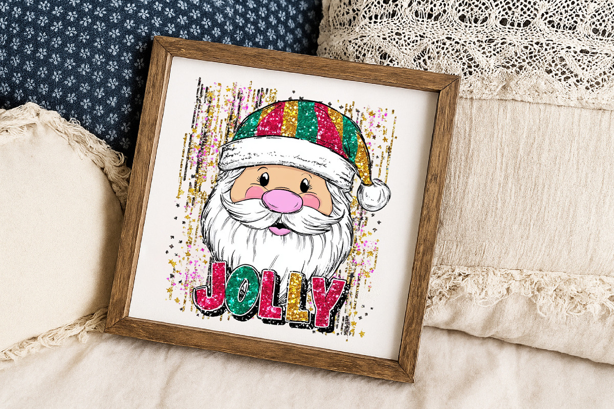Jolly Santa Brushstroke Glitter Png, an Illustration by Libby Wishes (Photo 3 of 6)