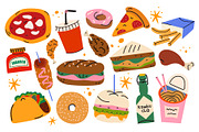 Fast Food Vector Elements, a Food Illustration by Luamor (Thumbnail 2 of 9)