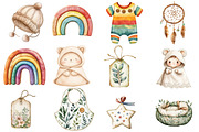 Boho baby watercolor clipart, an Illustration by Watercolor design (Thumbnail 2 of 5)