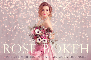 Rose Gold Bokeh Overlays