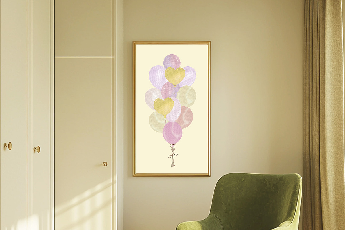 Watercolor Balloons Clipart Set, a Decorative Illustration by Sunshine Art (Photo 7 of 8)