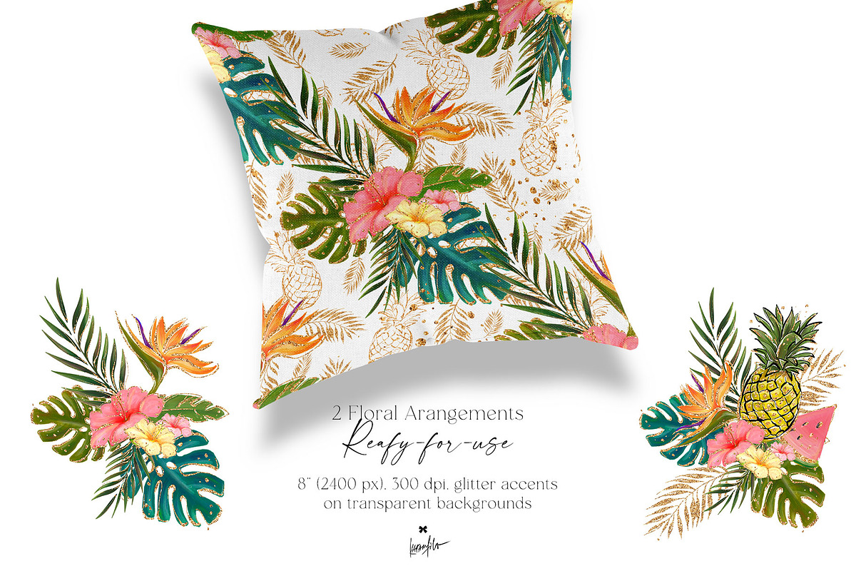 Hula Girls Tropical Hawaii Clipart, an Animal Illustration by KaramfilaS (Photo 5 of 8)