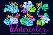 watercolor bouquets, a Texture Illustration by RosaPompelmo (Thumbnail 1 of 4)