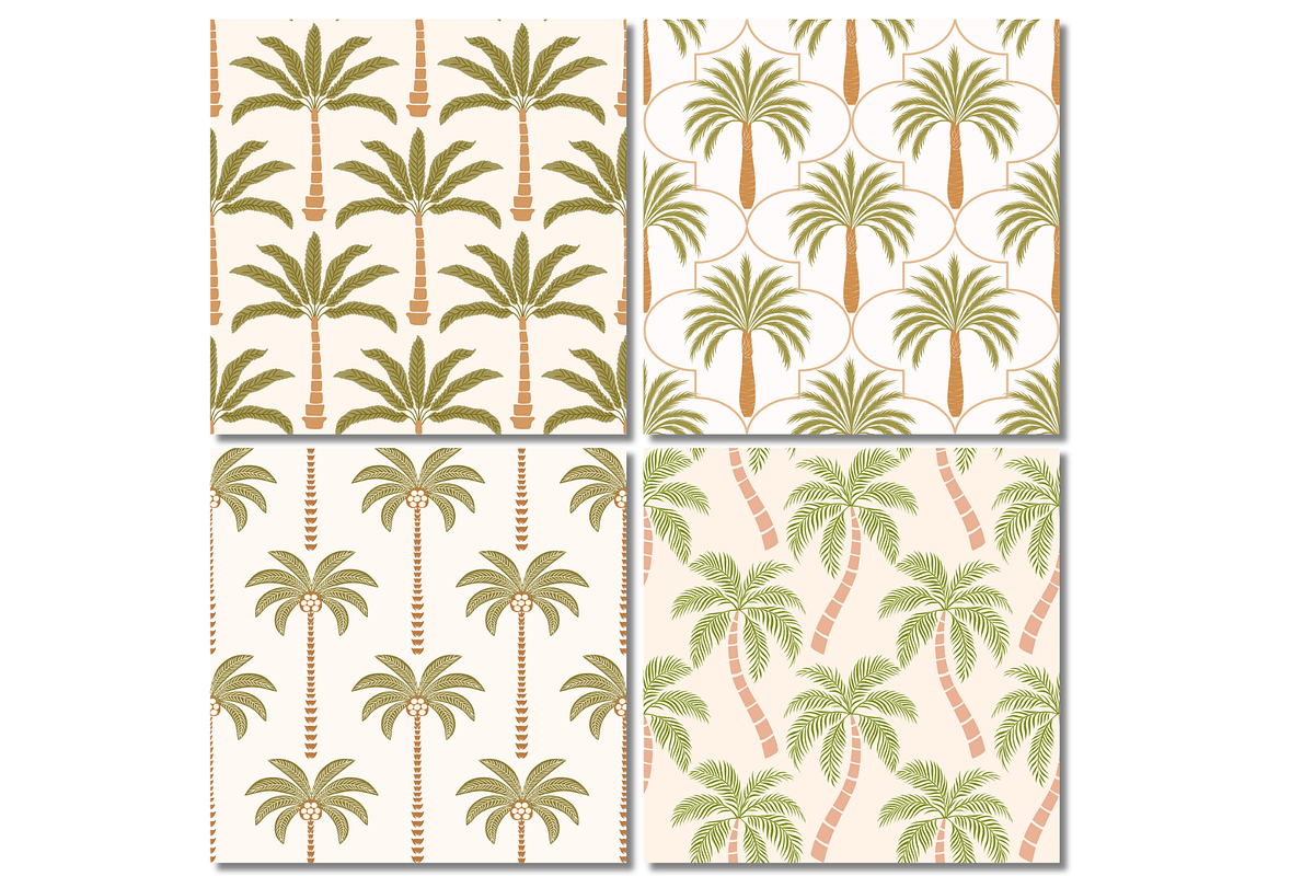 Tropical Palm Tree Seamless Patterns, a Pattern Graphic by wind mill (Photo 2 of 3)