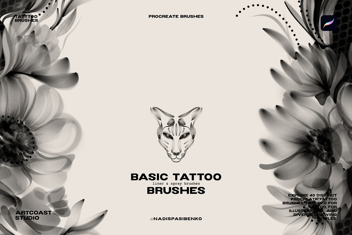 Procreate Basic Tattoo Brushes, a Brush Add-On by Spasibenko Art (Photo 7 of 7)