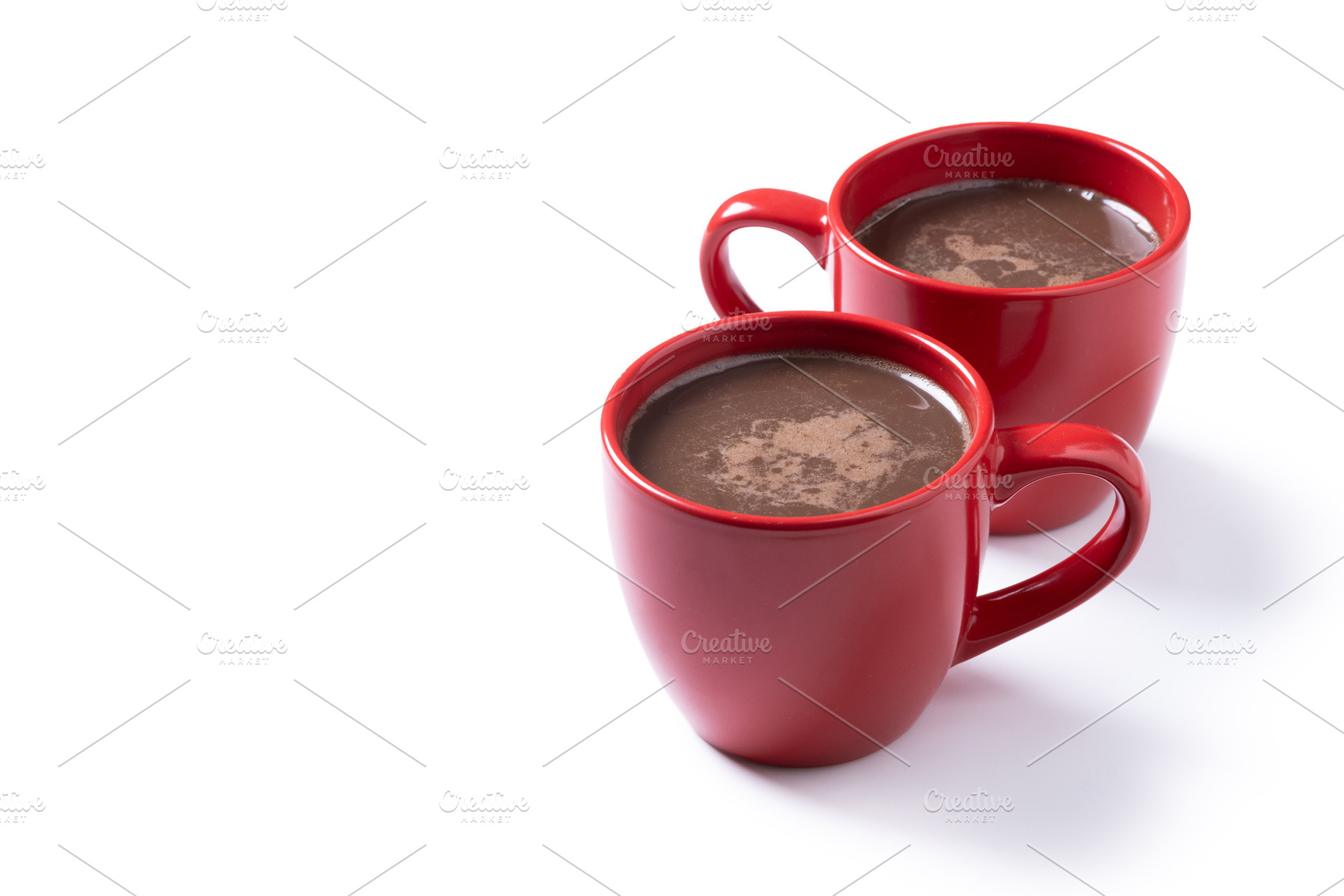 Hot chocolate in red ceramic mug, a Food & Drink Photo by etorres69