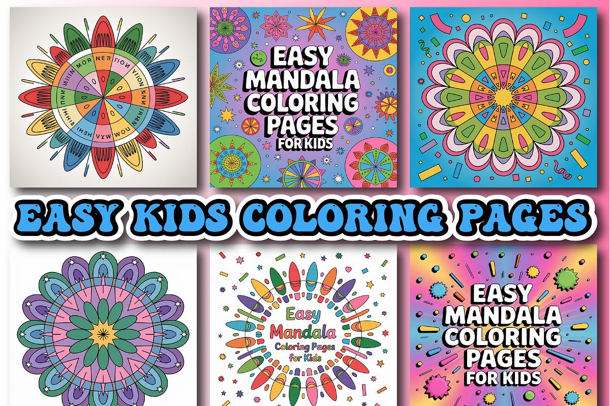 Bold and Easy Mandala Coloring Pages, a Decorative Illustration by Printable Design Store (Photo 2 of 4)