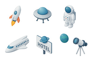 Colorful icons representing space, a Technology Illustration by ZinetroN