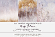 Misty Autumn Watercolor Backgrounds, a Decorative Illustration by Shabbypie (Thumbnail 1 of 4)