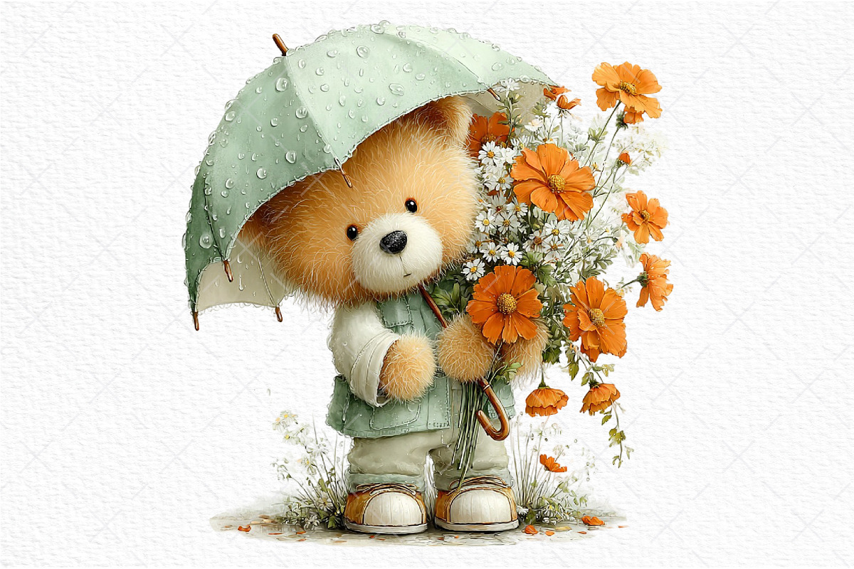 Spring Teddy Bear Clipart Png, an Illustration by Craft Nest (Photo 11 of 11)