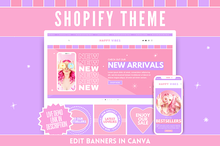 Happy Vibes Shopify Theme, a Shopify Template by SunshineStudioBoutique