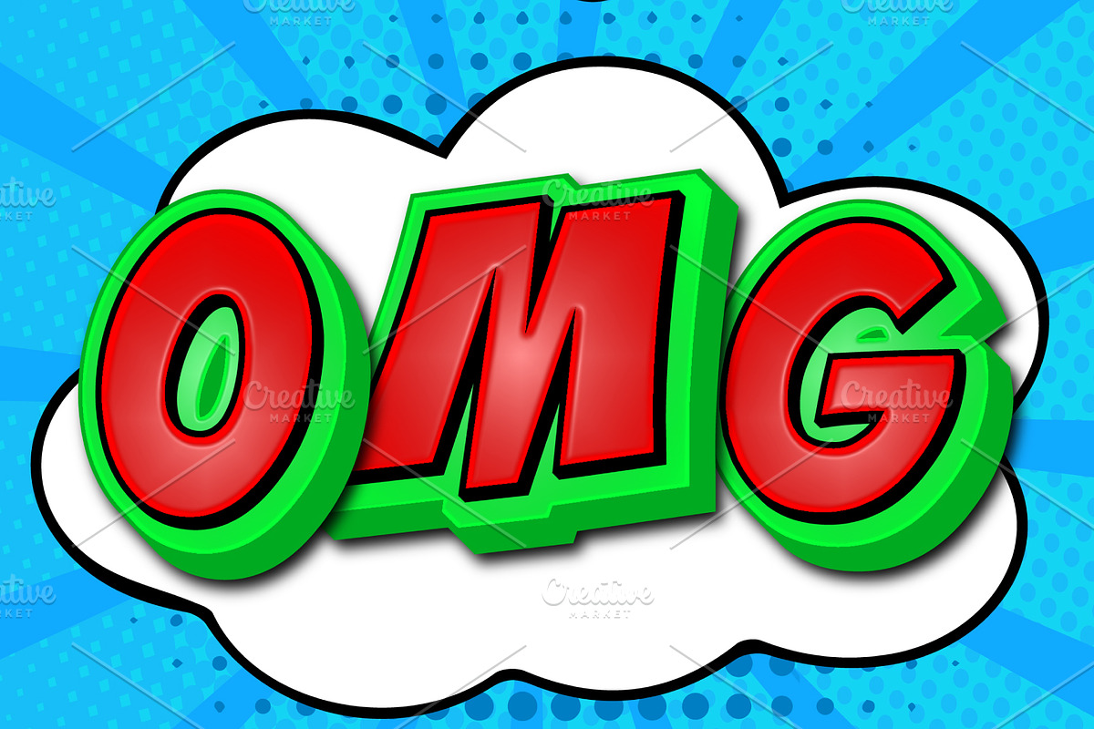 OMG Comic Art Background Design, a Background Graphic by TrueVector