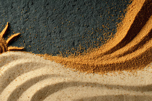 Abstract Sand Art Sun and Waves Panoramic Beach Background, a Nature Photo by José Manuel Gelpi