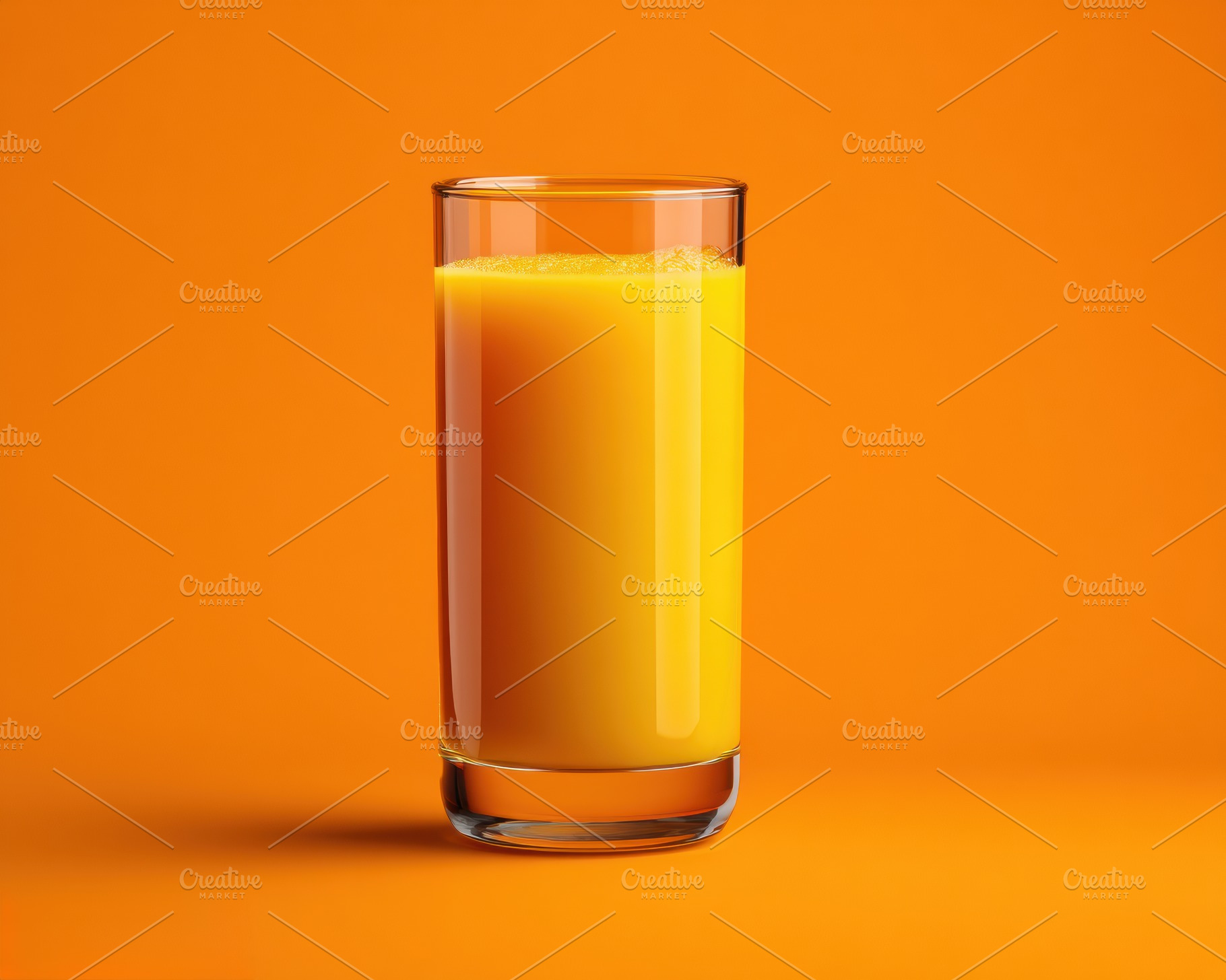 Centered glass of orange juice, a Food & Drink Photo by Virgo Studio
