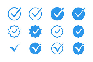 Verified Check Mark Icon Set