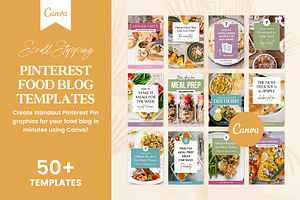 Canva Pinterest Food Blog Templates