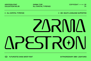 Apestron - Futuristic Font, a Sans Serif Font by Zarma Type