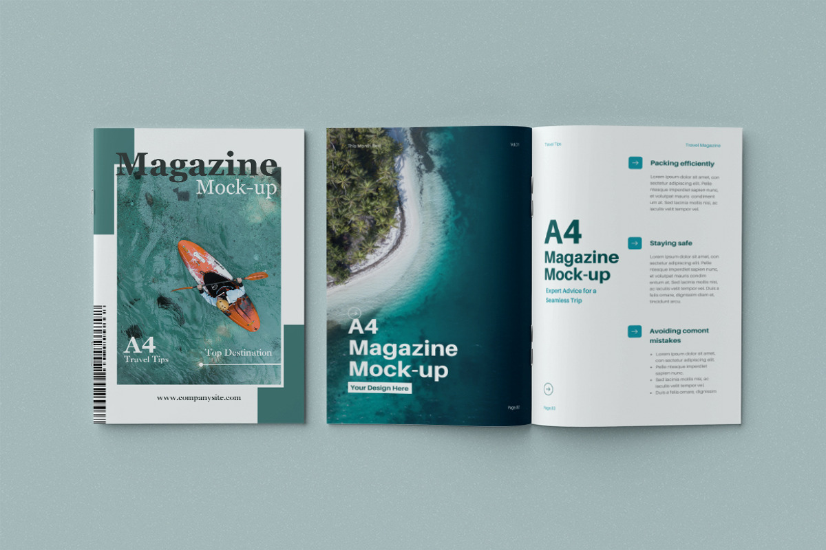 A4 Landscape Magazine Mockup, an Advertising Mockup by Twins_studio926 (Photo 5 of 5)
