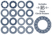 Navy Lace Circle Vector Frames, an Illustration by Amanda Ilkov (Thumbnail 4 of 5)