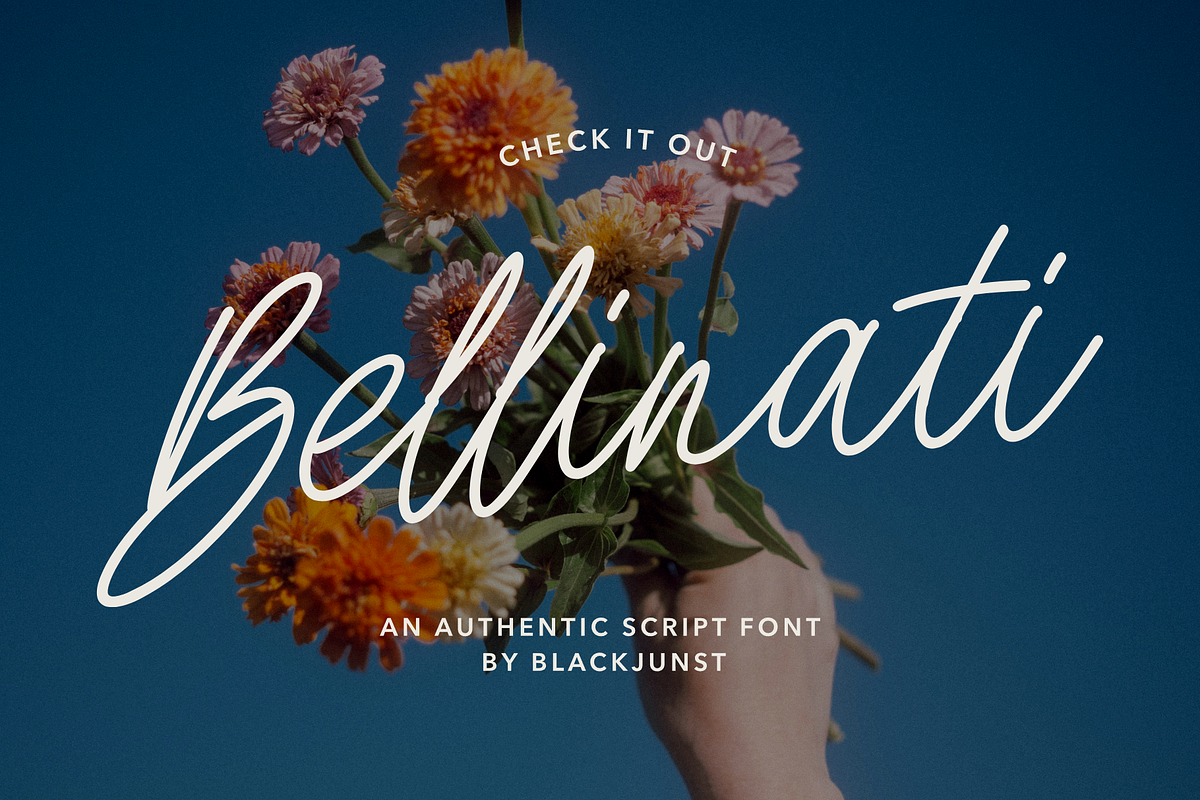 Bellinati – A Chic & Feminine Script, a Script Font by Black Junst (Photo 1 of 12)
