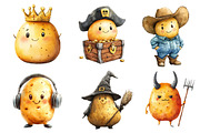 Funny Potato Watercolor Clipart, an Illustration by Dream Creation (Thumbnail 3 of 6)