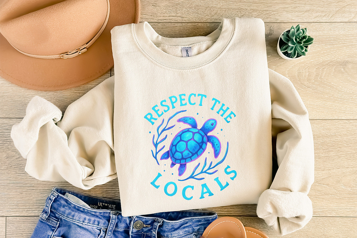 Respect the Locals Png, Sea Turtle, an Illustration by SharpMarketplace (Photo 8 of 9)